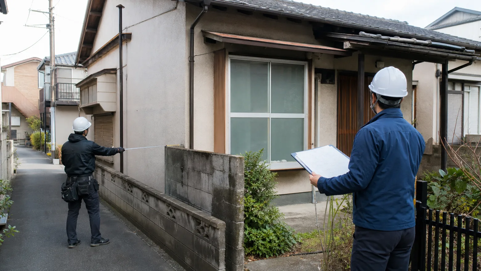 解体費用の計算をイメージした電卓と間取り図