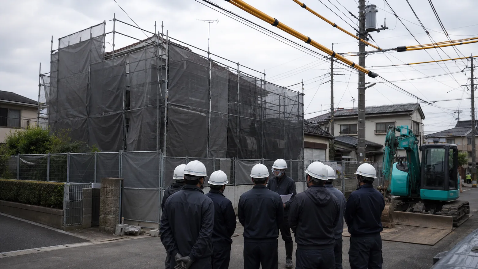 解体会社の担当者と施主が現地で打ち合わせする様子