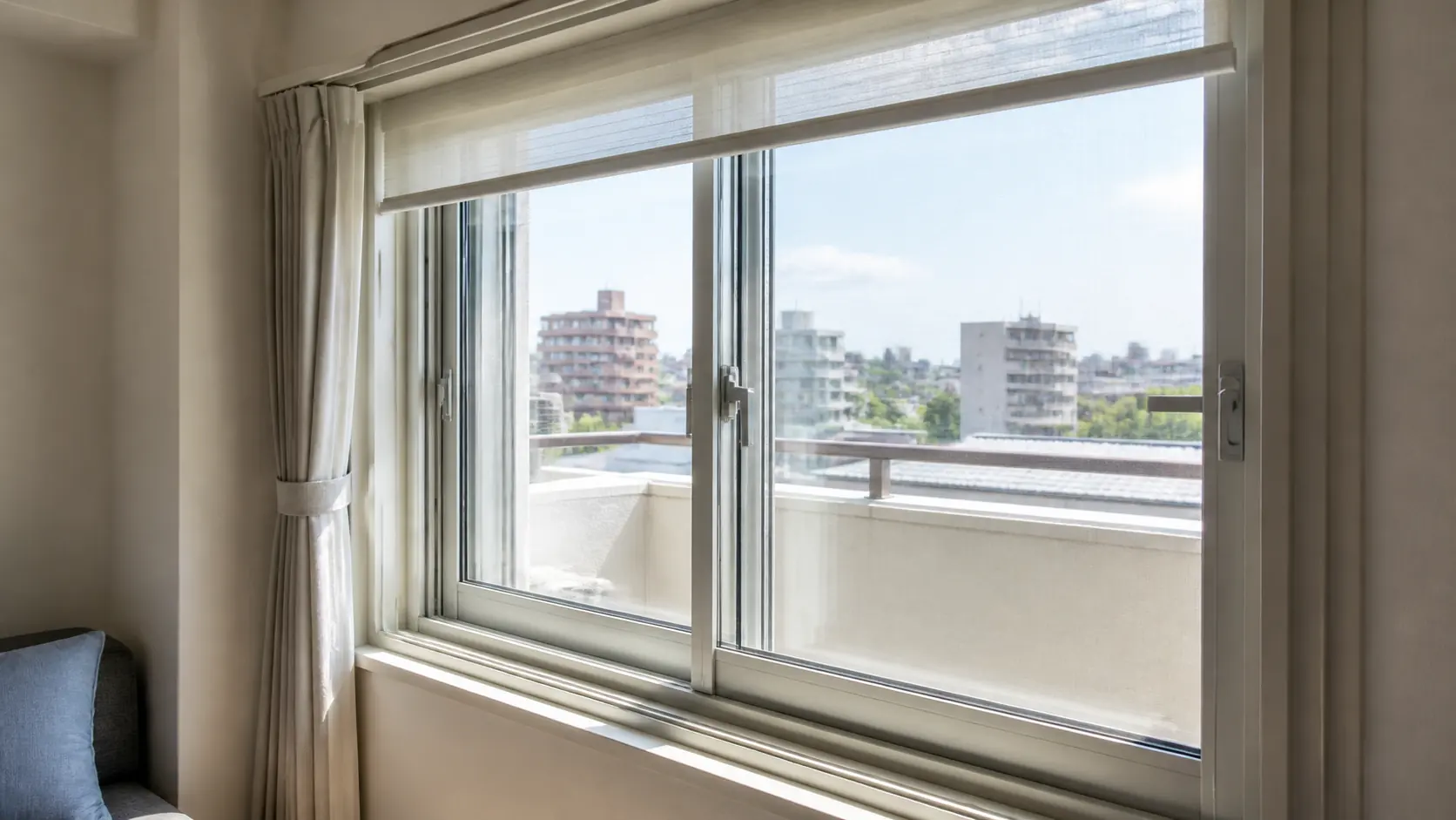 既存サッシの室内側へ内窓を設置した日本のマンション居室
