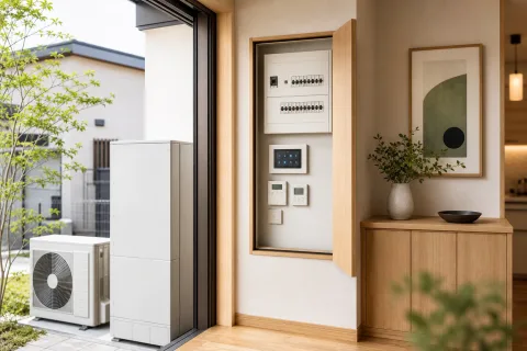 分電盤と住宅設備を新しくした住まい
